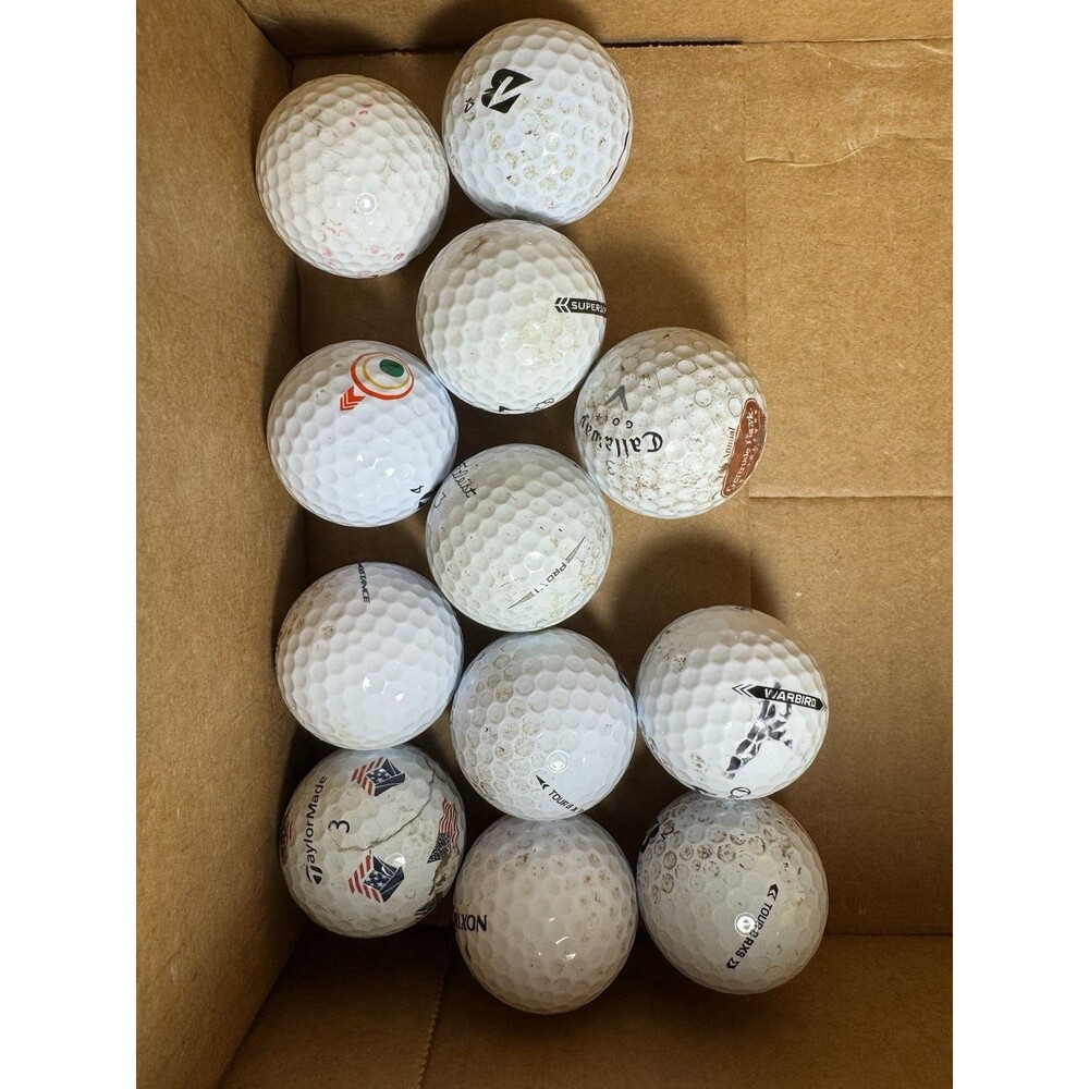 One Dozen Assorted Brand Golf Balls Practice Good Used Condition